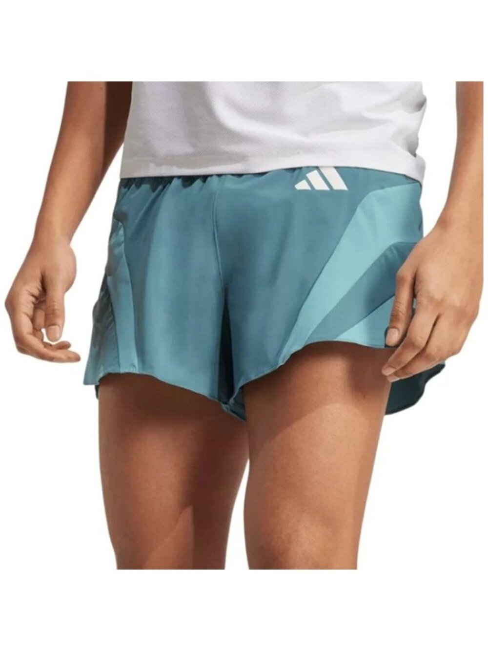 Adidas Adizero Archive 2" Running Gel Short Size Medium Men Teal JV9309 - Picture 3 of 9